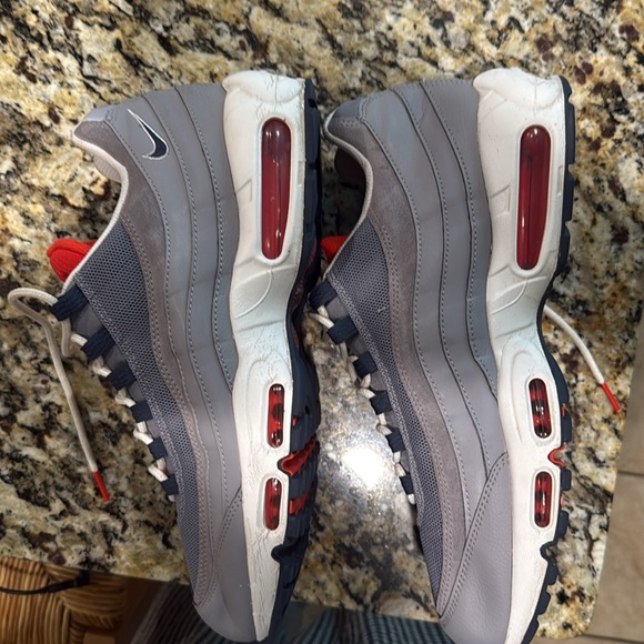 Nike Air Max Gray and Red Sneakers - Picture 5 of 6